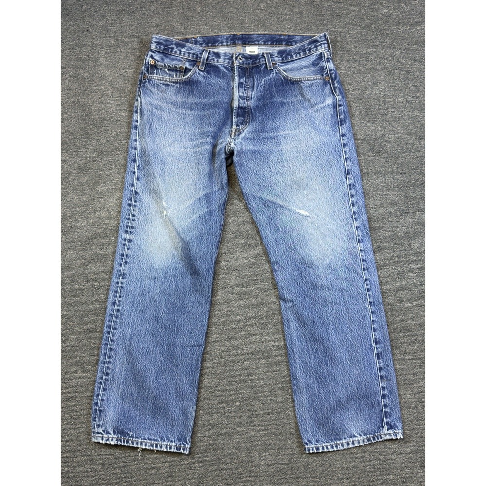 Levi's 501 Jeans Mens 38x30 Blue Denim Button Fly 2003 Y2K Made Guatemala